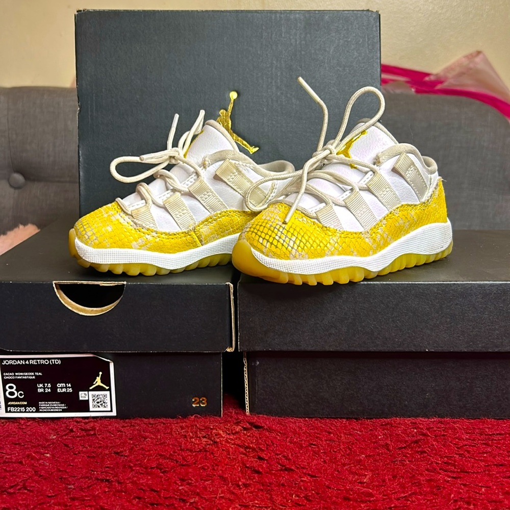 Air Jordan 11 Retro Low TD 'Yellow Snakeskin' toddler